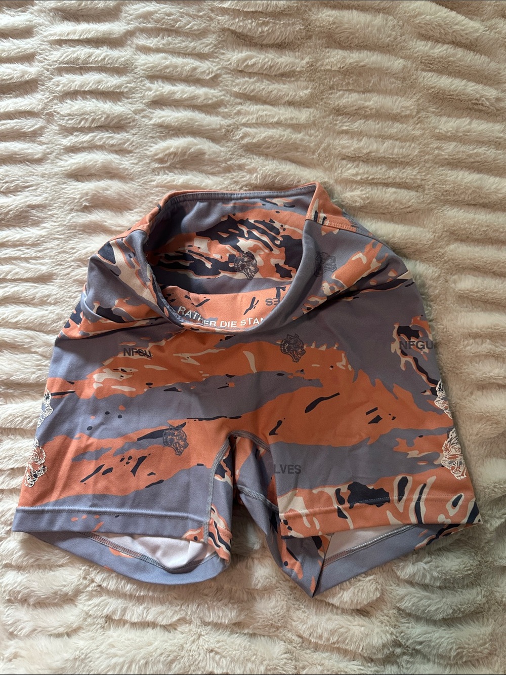 Darc Sport Orange & Gray Camo Athletic Shorts 16 of 500 XS